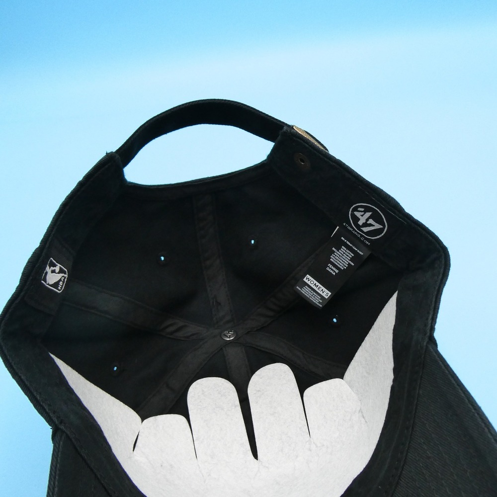 '47 Brand Hat Womens Adjustable Clean Up Chicago Bulls Black Cotton NBA Cap - Picture 6 of 7